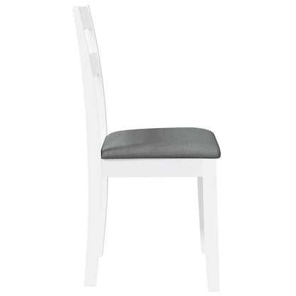 vidaXL Chaises de salle à manger avec coussins 2 pcs Blanc Bois d'hévéa massif