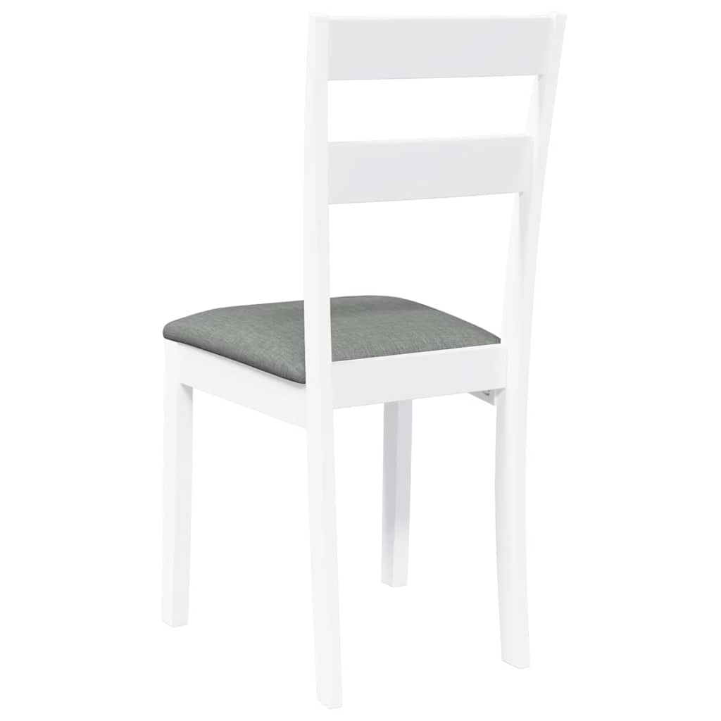 vidaXL Chaises de salle à manger avec coussins 2 pcs Blanc Bois d'hévéa massif