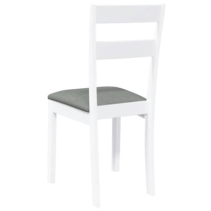 vidaXL Chaises de salle à manger avec coussins 2 pcs Blanc Bois d'hévéa massif