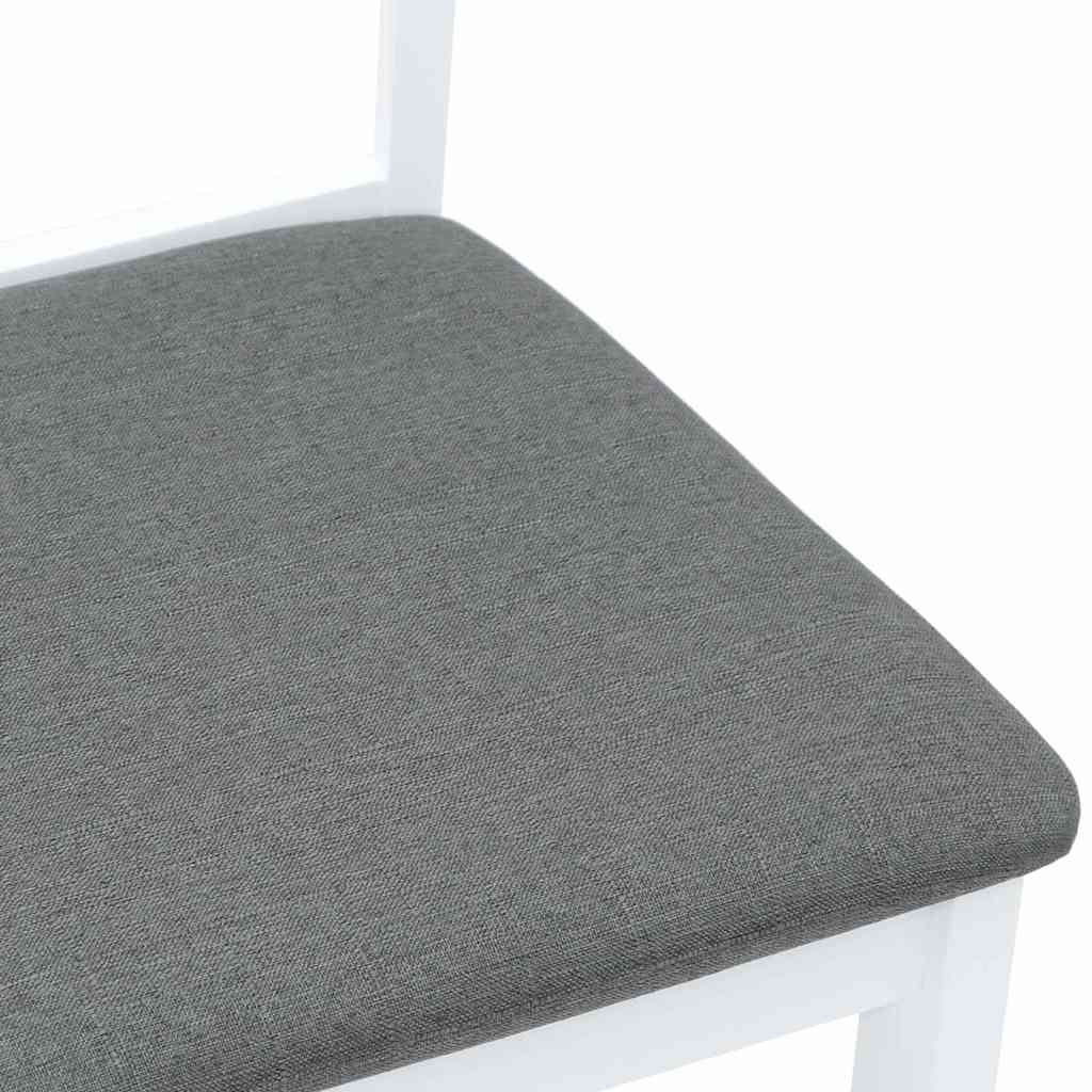 vidaXL Chaises de salle à manger avec coussins 2 pcs Blanc Bois d'hévéa massif