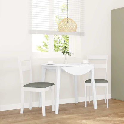 vidaXL Chaises de salle à manger avec coussins 2 pcs Blanc Bois d'hévéa massif