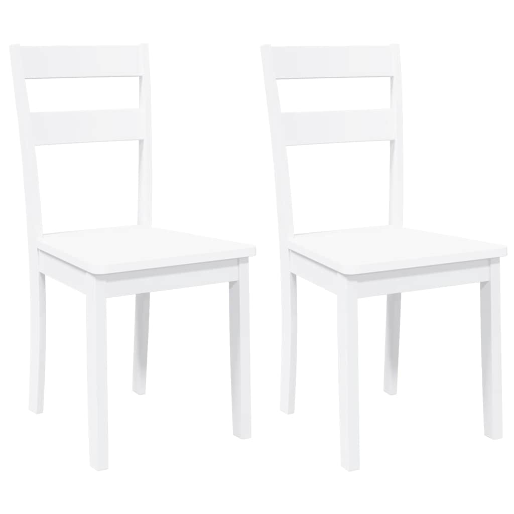 vidaXL Chaises de salle à manger 2 pcs Blanc Bois massif d'hévéa