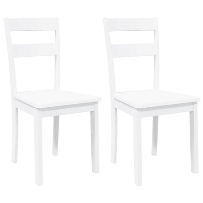 vidaXL Chaises de salle à manger 2 pcs Blanc Bois massif d'hévéa