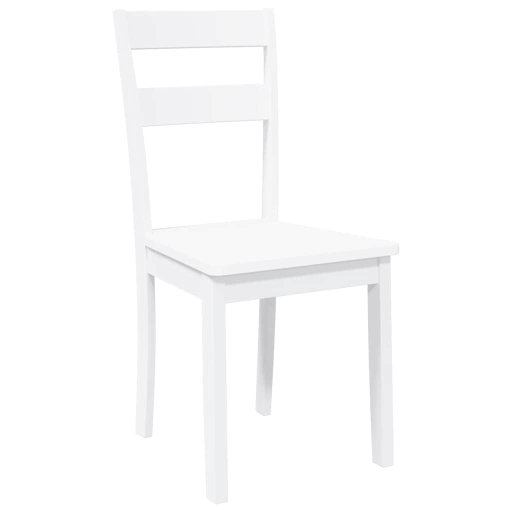 vidaXL Chaises de salle à manger 2 pcs Blanc Bois massif d'hévéa