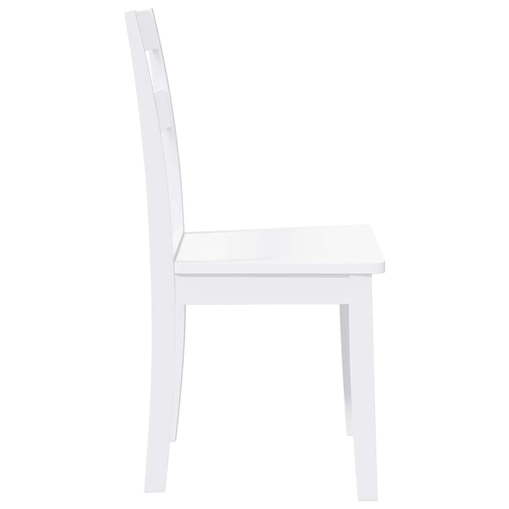 vidaXL Chaises de salle à manger 2 pcs Blanc Bois massif d'hévéa