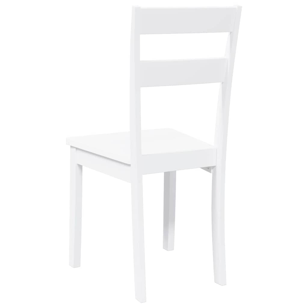 vidaXL Chaises de salle à manger 2 pcs Blanc Bois massif d'hévéa