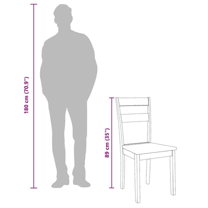 vidaXL Chaises de salle à manger 2 pcs Blanc Bois massif d'hévéa