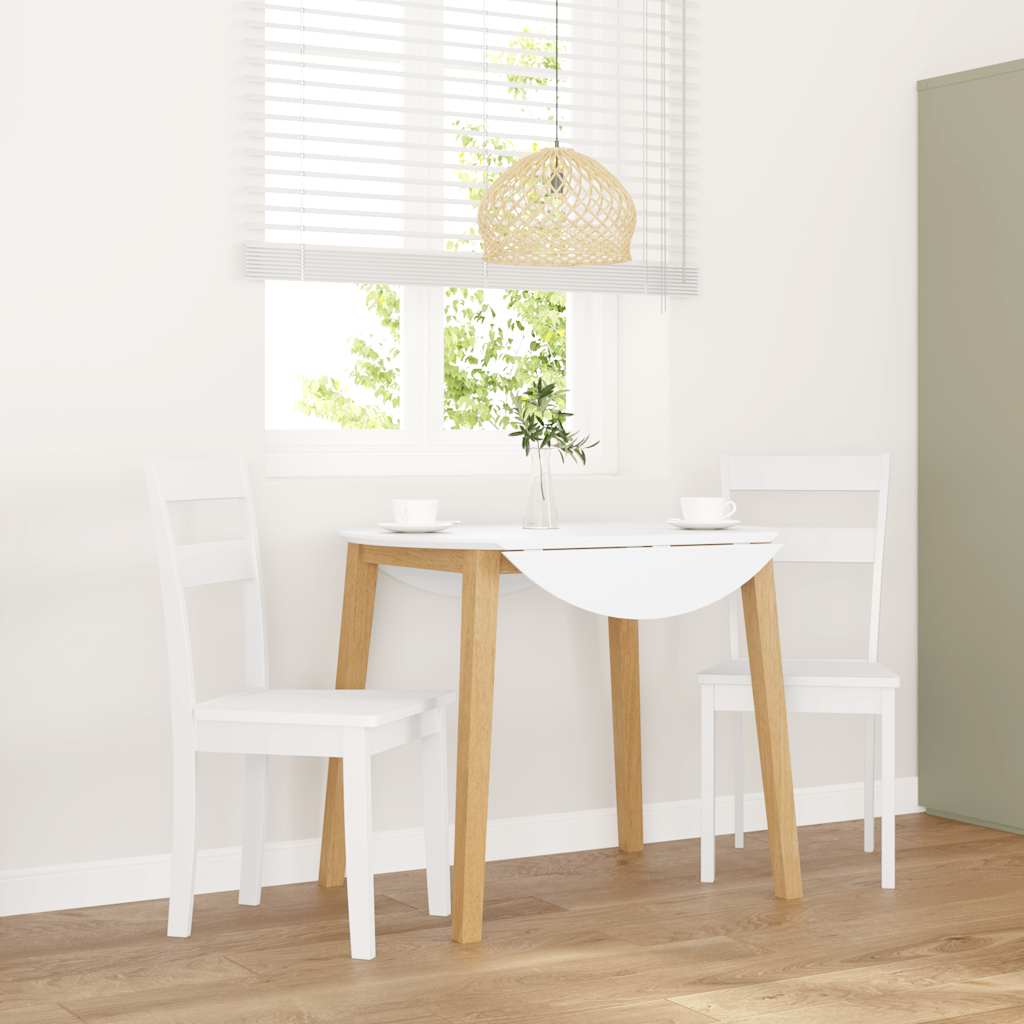 vidaXL Chaises de salle à manger 2 pcs Blanc Bois massif d'hévéa