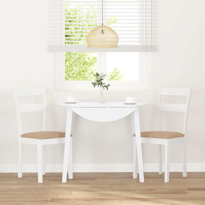 vidaXL Chaises de salle à manger avec coussins 2 pcs Blanc Bois d'hévéa massif