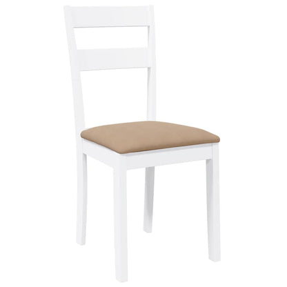 vidaXL Chaises de salle à manger avec coussins 2 pcs Blanc Bois d'hévéa massif