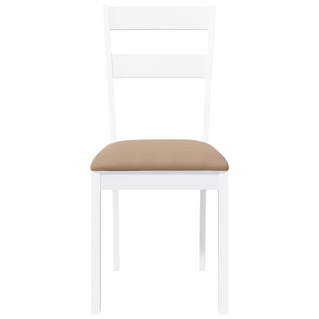 vidaXL Chaises de salle à manger avec coussins 2 pcs Blanc Bois d'hévéa massif
