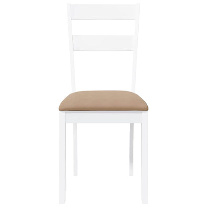 vidaXL Chaises de salle à manger avec coussins 2 pcs Blanc Bois d'hévéa massif