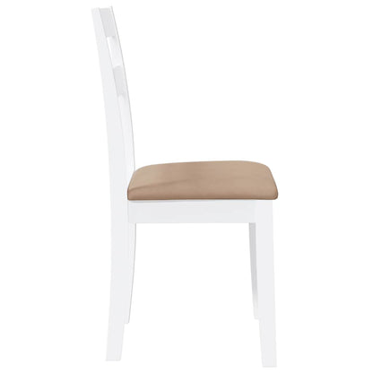 vidaXL Chaises de salle à manger avec coussins 2 pcs Blanc Bois d'hévéa massif