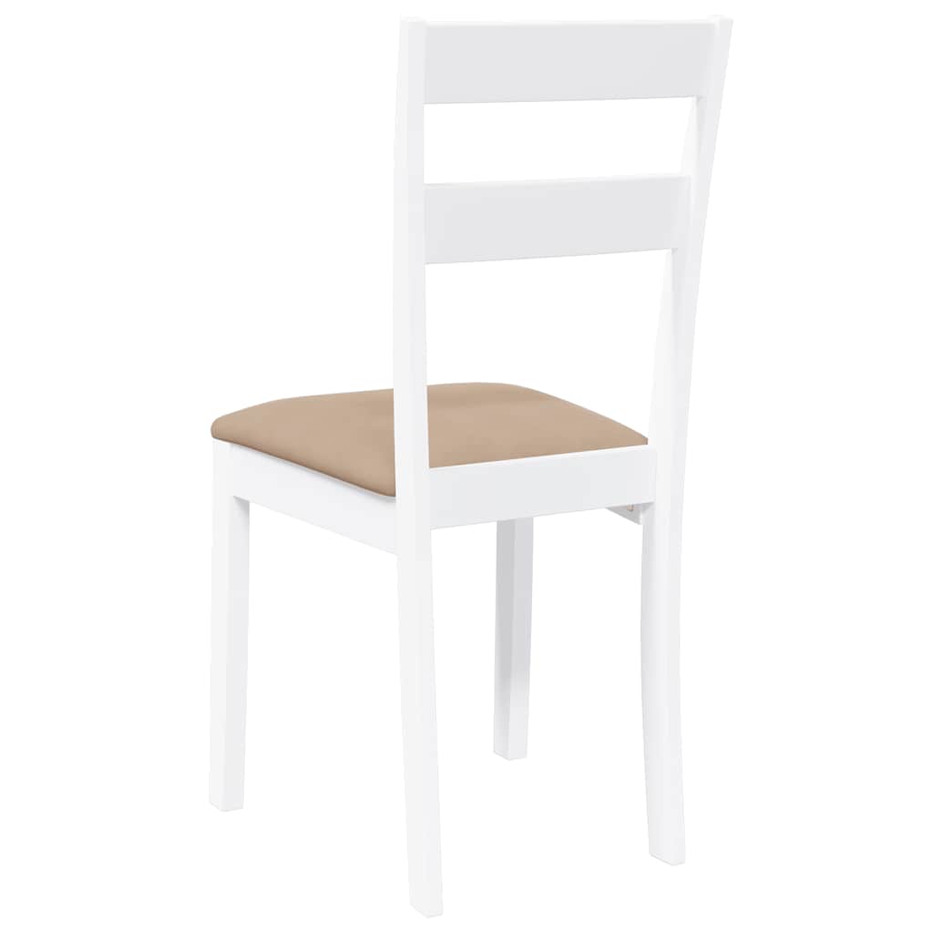 vidaXL Chaises de salle à manger avec coussins 2 pcs Blanc Bois d'hévéa massif