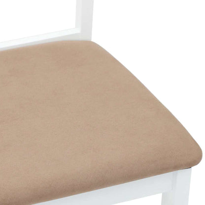 vidaXL Chaises de salle à manger avec coussins 2 pcs Blanc Bois d'hévéa massif