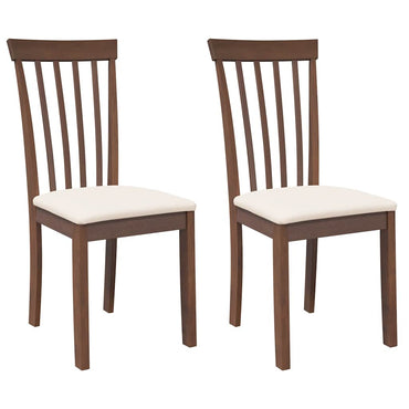 vidaXL Chaises de salle à manger avec coussins 2 pcs Marron Bois d'hévéa massif