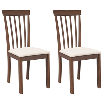 vidaXL Chaises de salle à manger avec coussins 2 pcs Marron Bois d'hévéa massif