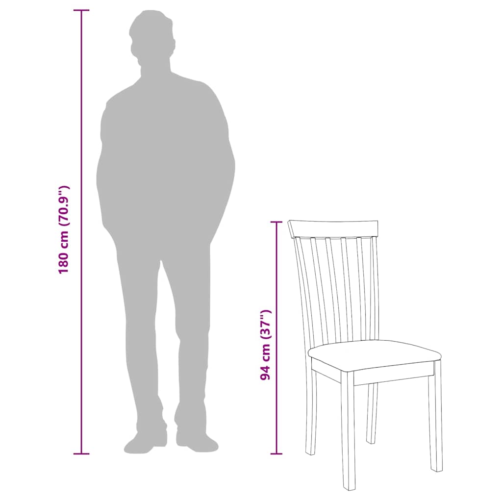 vidaXL Chaises de salle à manger avec coussins 2 pcs Marron Bois d'hévéa massif