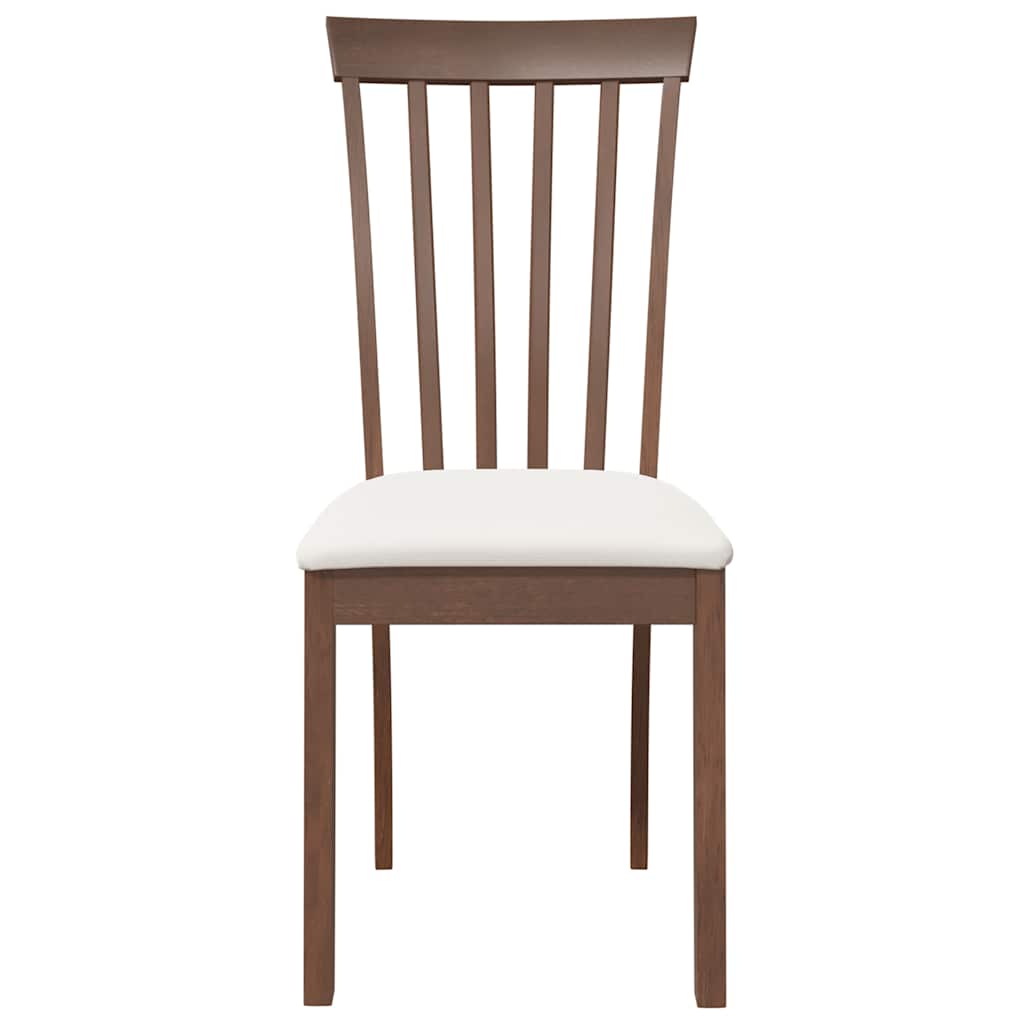 vidaXL Chaises de salle à manger avec coussins 2 pcs Marron Bois d'hévéa massif