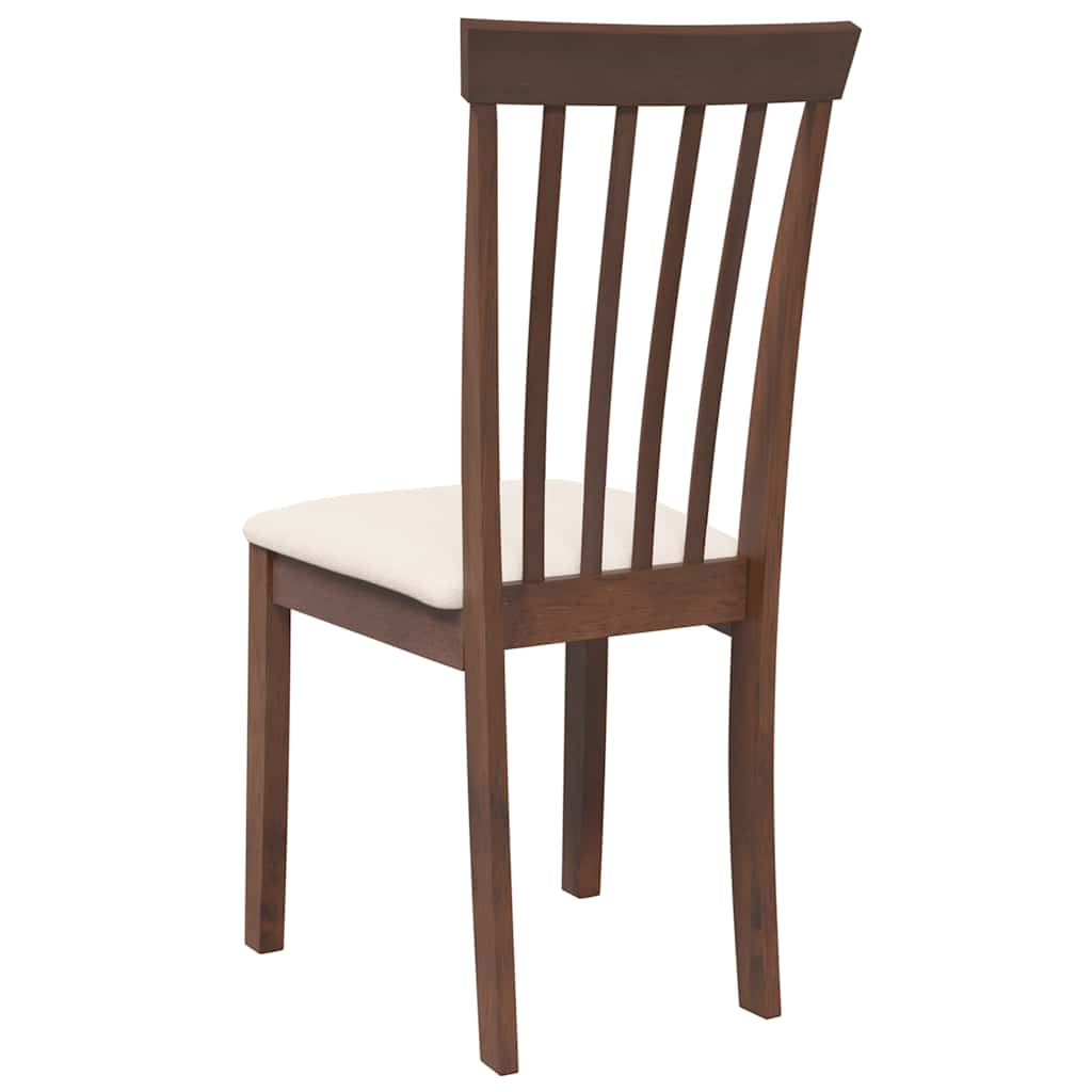 vidaXL Chaises de salle à manger avec coussins 2 pcs Marron Bois d'hévéa massif