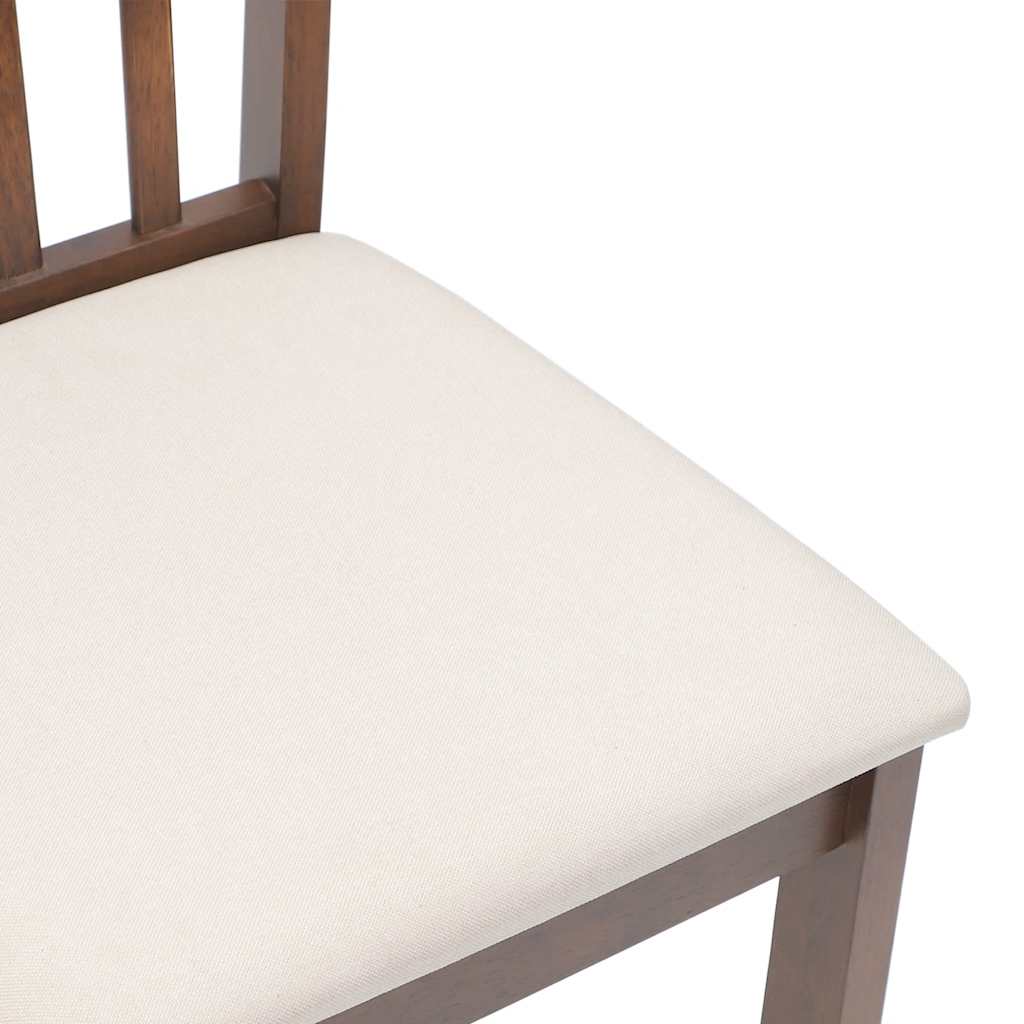 vidaXL Chaises de salle à manger avec coussins 2 pcs Marron Bois d'hévéa massif