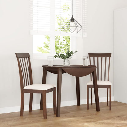 vidaXL Chaises de salle à manger avec coussins 2 pcs Marron Bois d'hévéa massif
