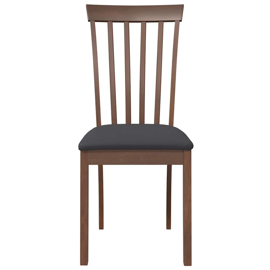 vidaXL Esszimmerstühle mit Kissen 2 Stk. Braun Massivholz Gummibaum