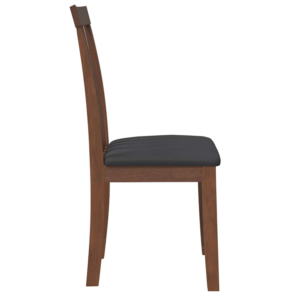 vidaXL Esszimmerstühle mit Kissen 2 Stk. Braun Massivholz Gummibaum