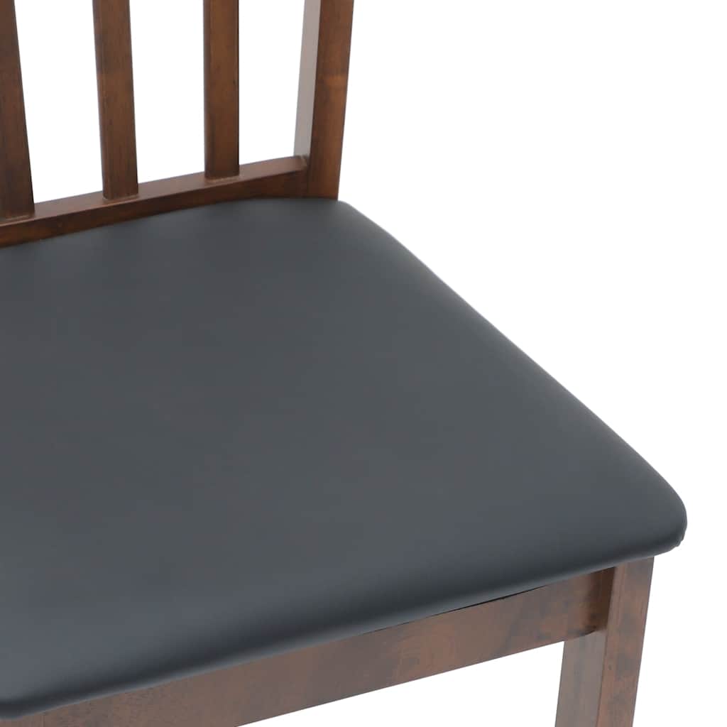 vidaXL Esszimmerstühle mit Kissen 2 Stk. Braun Massivholz Gummibaum