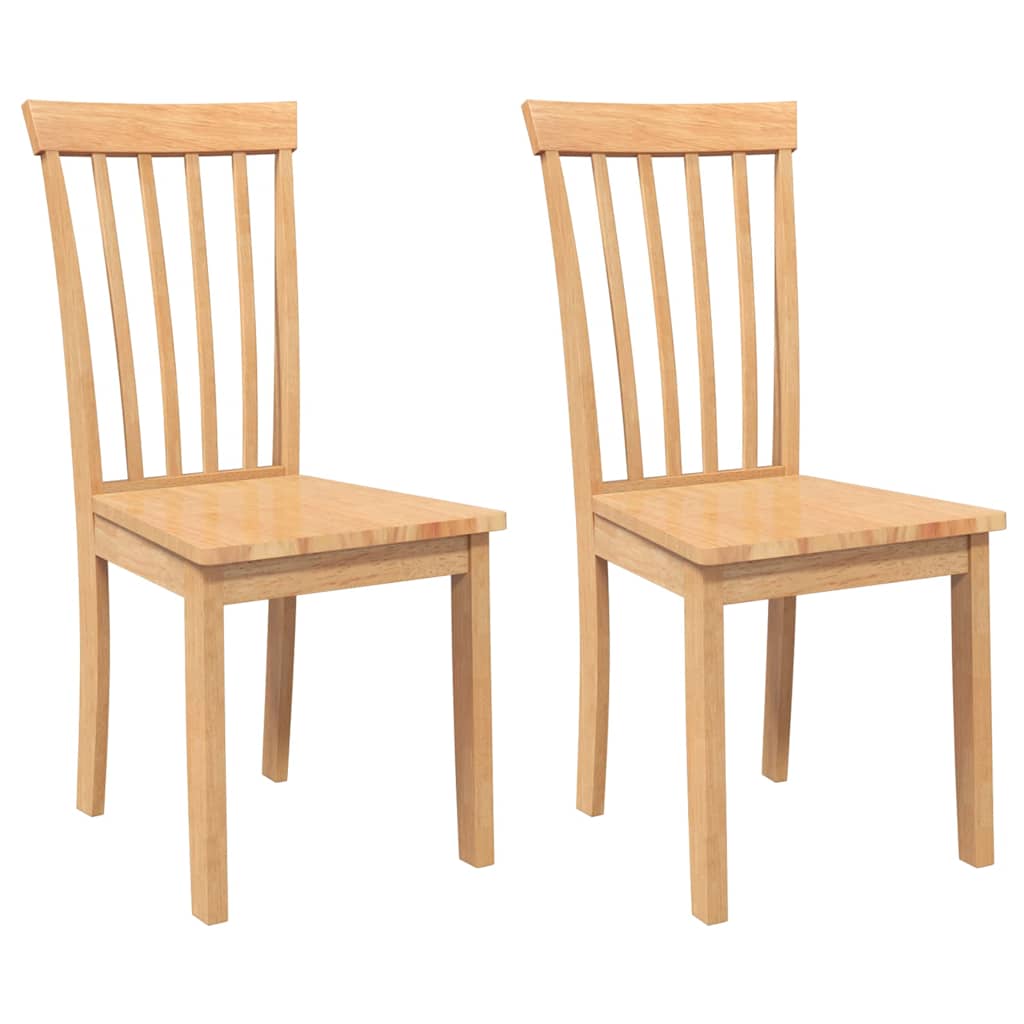 vidaXL Chaises de salle à manger 2 pcs Bois massif hévéa naturel