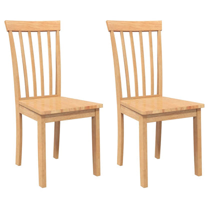 vidaXL Chaises de salle à manger 2 pcs Bois massif hévéa naturel