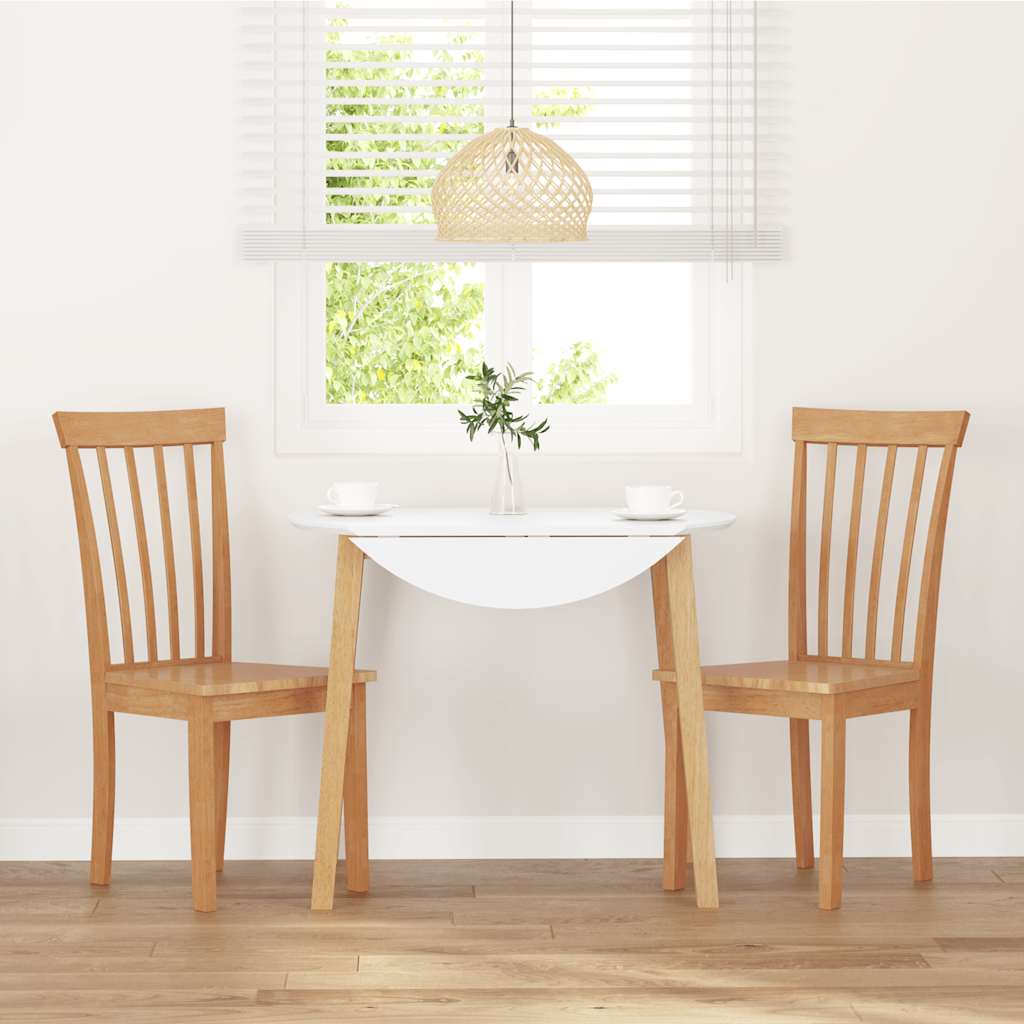 vidaXL Chaises de salle à manger 2 pcs Bois massif hévéa naturel