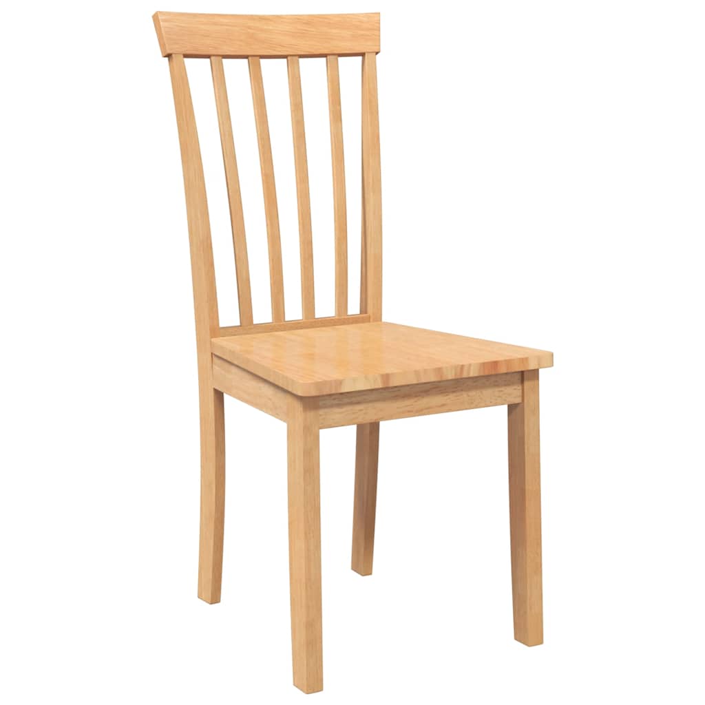vidaXL Chaises de salle à manger 2 pcs Bois massif hévéa naturel