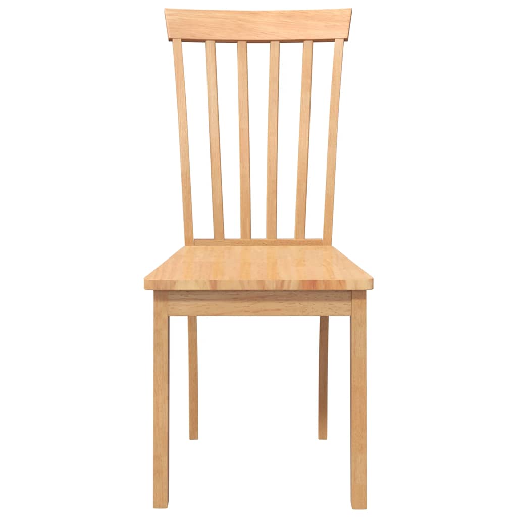 vidaXL Chaises de salle à manger 2 pcs Bois massif hévéa naturel