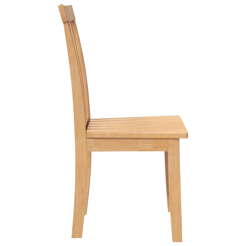 vidaXL Chaises de salle à manger 2 pcs Bois massif hévéa naturel