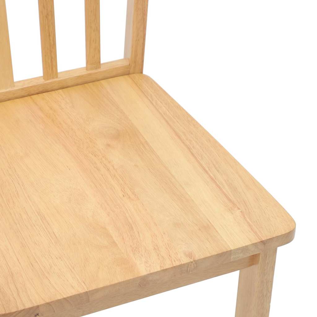 vidaXL Chaises de salle à manger 2 pcs Bois massif hévéa naturel