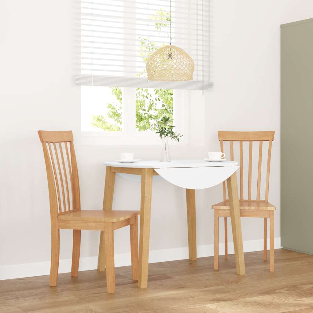 vidaXL Chaises de salle à manger 2 pcs Bois massif hévéa naturel