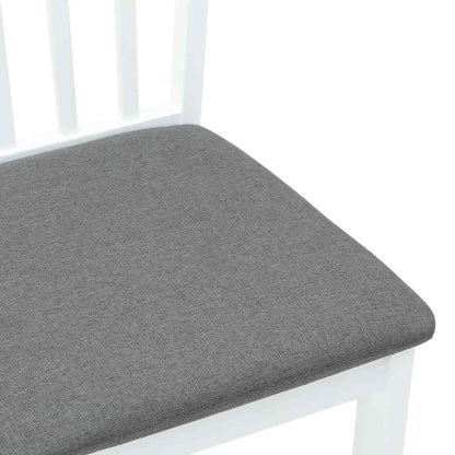 vidaXL Esszimmerstühle mit Kissen 2 Stk. Weiß Massivholz Gummibaum