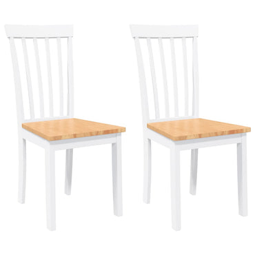 vidaXL Chaises de salle à manger 2 pcs Blanc Bois massif d'hévéa