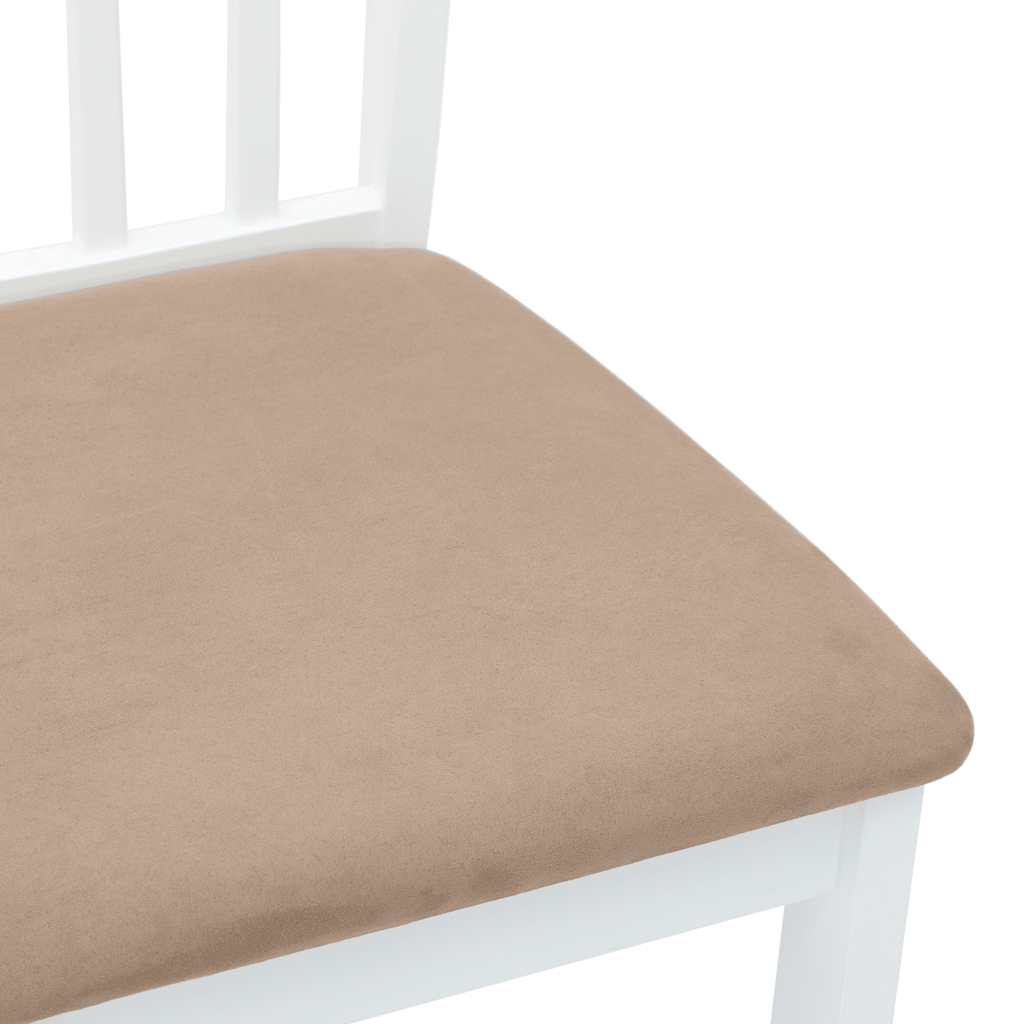 vidaXL Esszimmerstühle mit Kissen 2 Stk. Weiß Massivholz Gummibaum