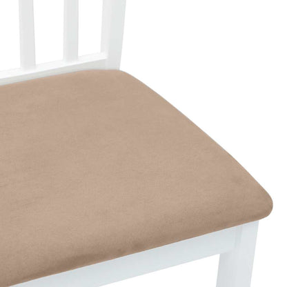 vidaXL Esszimmerstühle mit Kissen 2 Stk. Weiß Massivholz Gummibaum