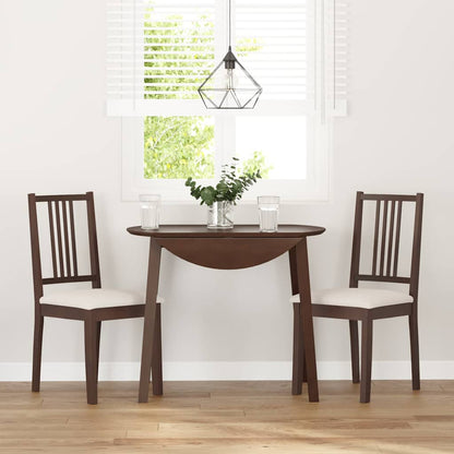 vidaXL Chaises de salle à manger avec coussins 2 pcs Marron Bois d'hévéa massif