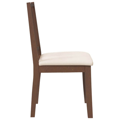 vidaXL Chaises de salle à manger avec coussins 2 pcs Marron Bois d'hévéa massif