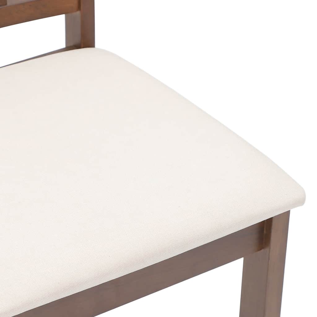 vidaXL Chaises de salle à manger avec coussins 2 pcs Marron Bois d'hévéa massif