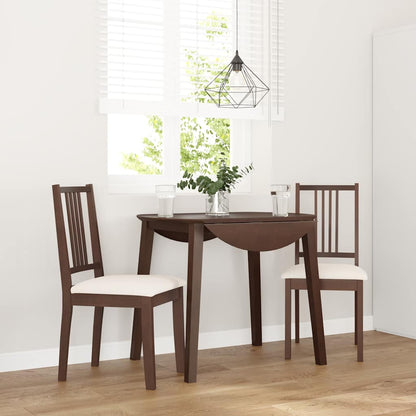 vidaXL Chaises de salle à manger avec coussins 2 pcs Marron Bois d'hévéa massif