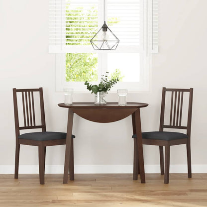 vidaXL Chaises de salle à manger avec coussins 2 pcs Marron Bois d'hévéa massif