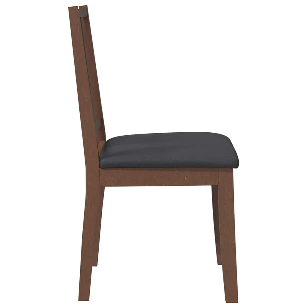 vidaXL Chaises de salle à manger avec coussins 2 pcs Marron Bois d'hévéa massif