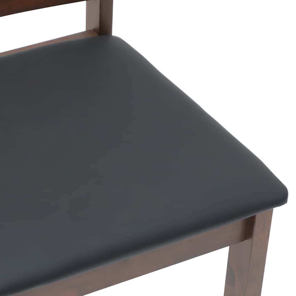 vidaXL Chaises de salle à manger avec coussins 2 pcs Marron Bois d'hévéa massif