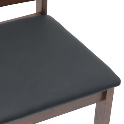 vidaXL Chaises de salle à manger avec coussins 2 pcs Marron Bois d'hévéa massif