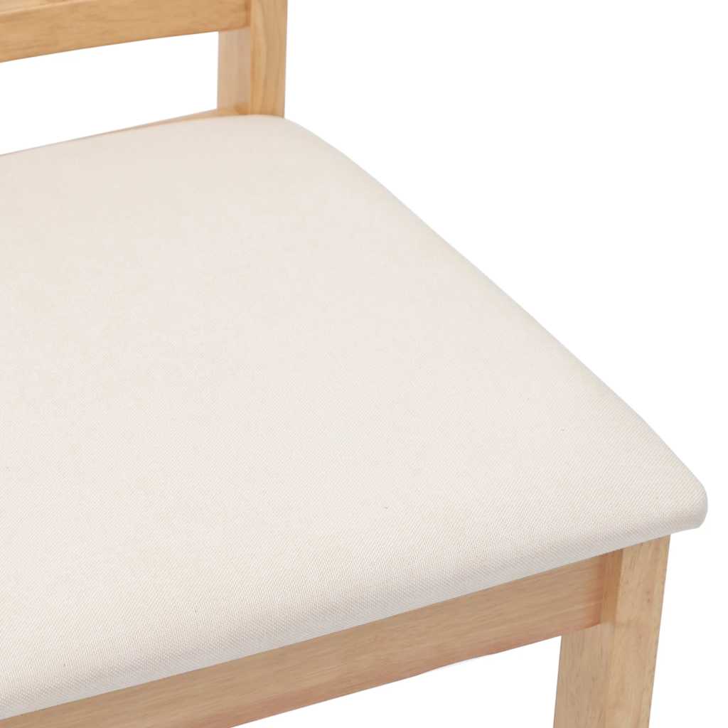 vidaXL Esszimmerstühle mit Kissen 2 Stk. Natur Massivholz Gummibaum